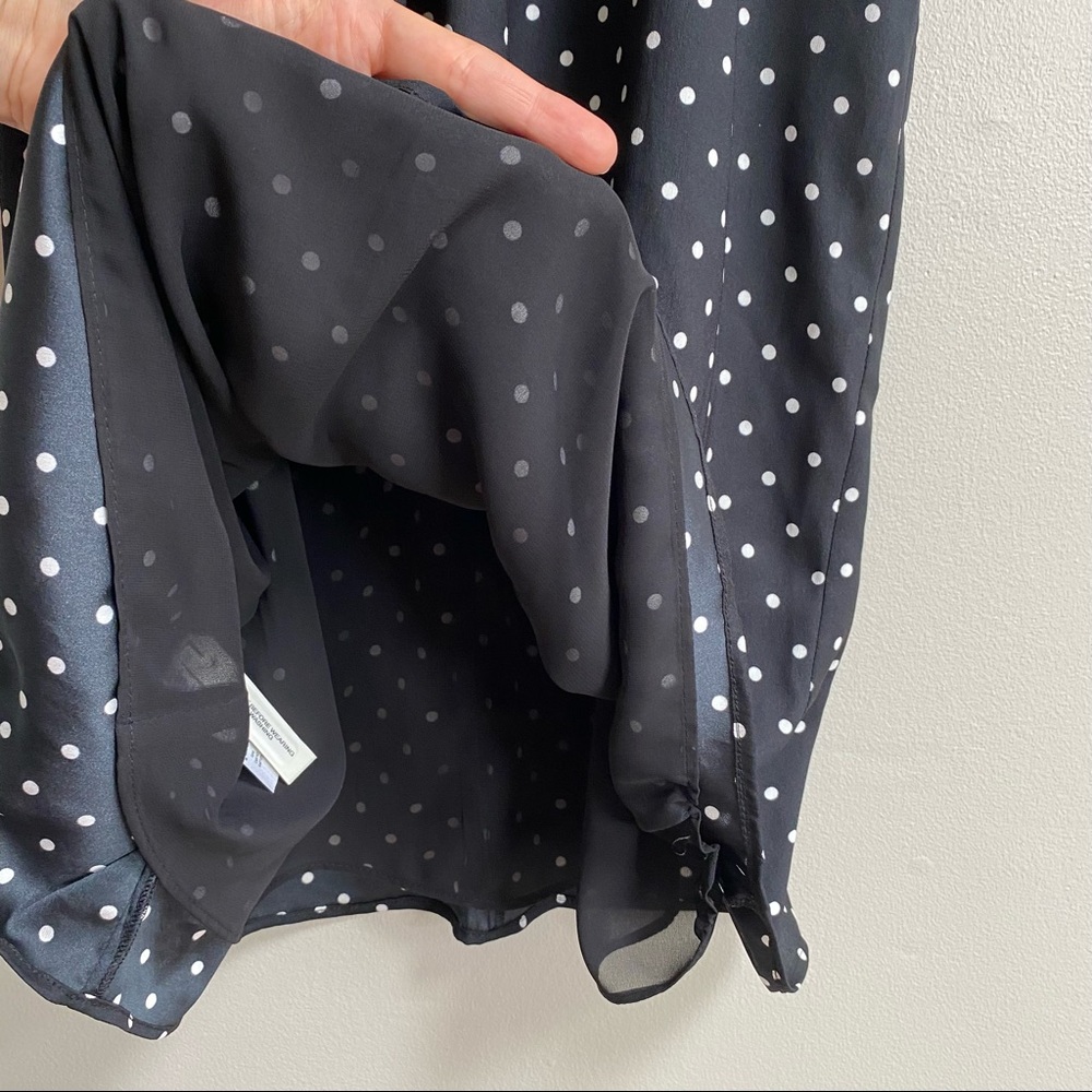 Ann Taylor Black Polka Dot Ruffle Shift Dress Size Small Petite - Picture 8 of 16